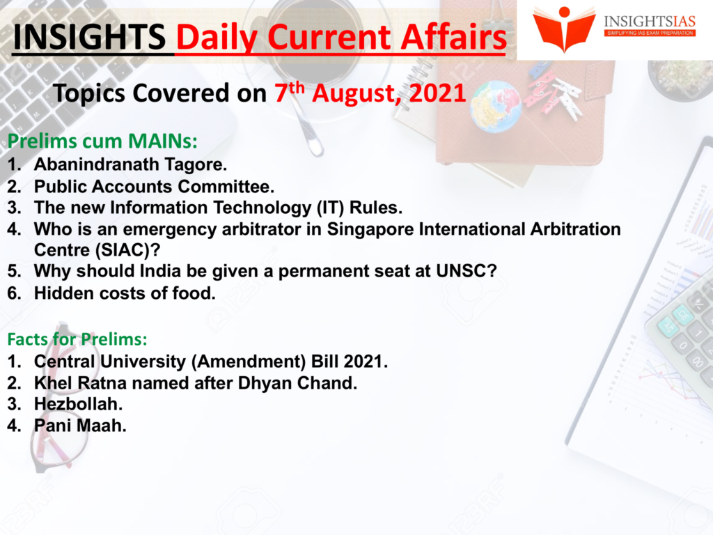Insights Daily Current Affairs Pib Summary 7 August 2021 Puuchoias Puucho Ias 2325